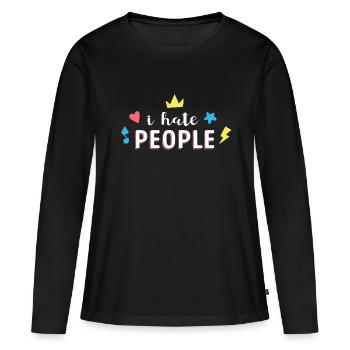 I Hate People - Women's Premium Organic Long Sleeve Shirt - black - Front - Julia (174cm)