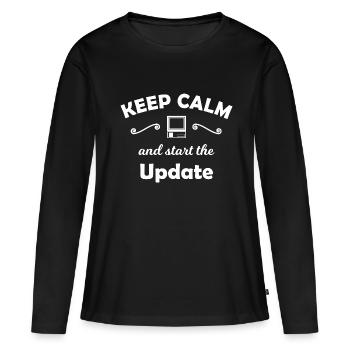 Computer update - Frauen Premium Bio Langarmshirt - Schwarz - Vorne - Julia (174cm)