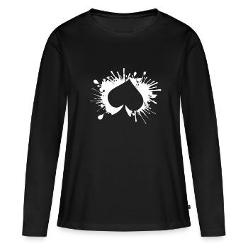 Poker poker cards spades of ace of spades - Women's Premium Organic Long Sleeve Shirt - black - Front - Julia (174cm)