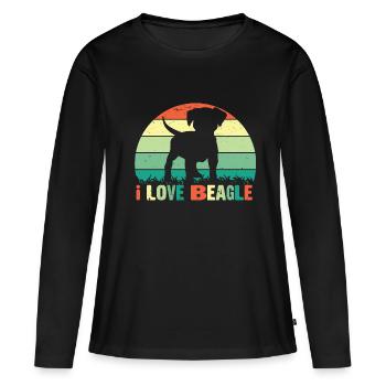 Chiens Chiens Amateurs de chiens Propriétaires de chiens - T-shirt manches longues Premium bio Femme - noir - Devant - Julia (174cm)