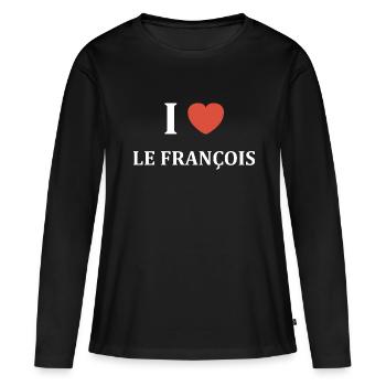 i love le françois - T-shirt manches longues Premium bio Femme - noir - Devant - Julia (174cm)