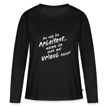 Arbeit - Frauen Premium Bio Langarmshirt - Schwarz - Vorne - Julia (174cm)