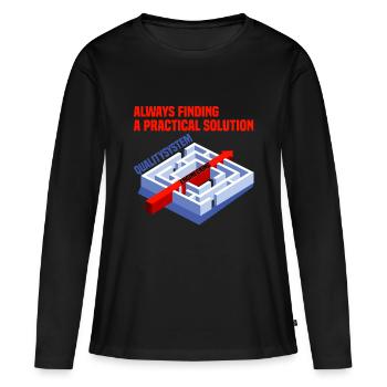 Engineering Solutions - T-shirt manches longues Premium bio Femme - noir - Devant - Julia (174cm)