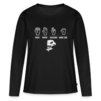 Menuisier menuisier menuisier - T-shirt manches longues Premium bio Femme - noir - Devant - Julia (174cm)