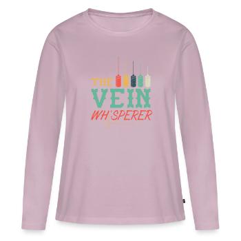 Phléologie Phlédologie The Vein Whisperer - T-shirt manches longues Premium bio Femme - rose poudré - Devant - Julia (174cm)