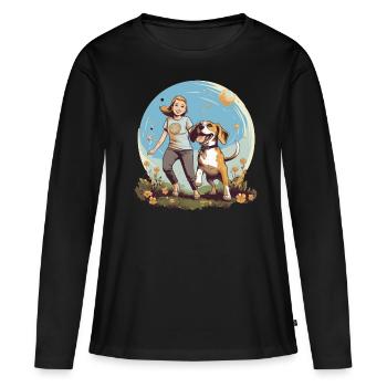 Beagle Mama - Dog Lovers Gift Idea - Women's Premium Organic Long Sleeve Shirt - black - Front - Julia (174cm)