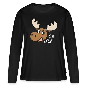 Orignal amusé - T-shirt manches longues Premium bio Femme - noir - Devant - Julia (174cm)