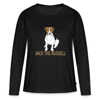 Jack Russell - T-shirt manches longues Premium bio Femme - noir - Devant - Julia (174cm)