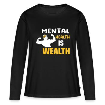Yoga de méditation auto-guérisseur - T-shirt manches longues Premium bio Femme - noir - Devant - Julia (174cm)