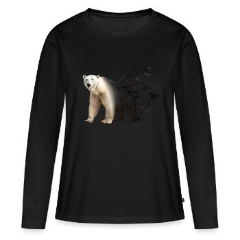 Eisbär - Frauen Premium Bio Langarmshirt - Schwarz - Vorne - Julia (174cm)