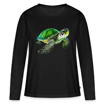Les tortues vertes sont des animaux impressionnants - T-shirt manches longues Premium bio Femme - noir - Devant - Julia (174cm)
