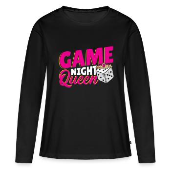 Jeux de société jeu de société cadeau - T-shirt manches longues Premium bio Femme - noir - Devant - Julia (174cm)