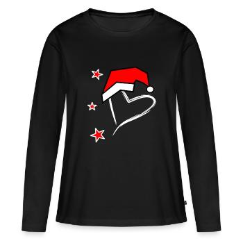 Herzchen - Frauen Premium Bio Langarmshirt - Schwarz - Vorne - Julia (174cm)