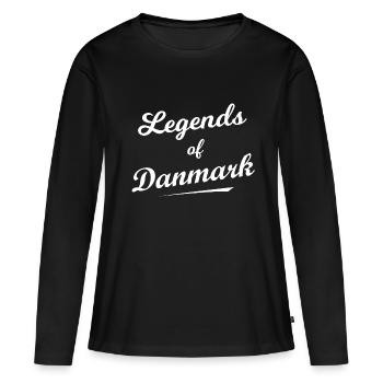 Die Fans aus Dänemark - Frauen Premium Bio Langarmshirt - Schwarz - Vorne - Julia (174cm)