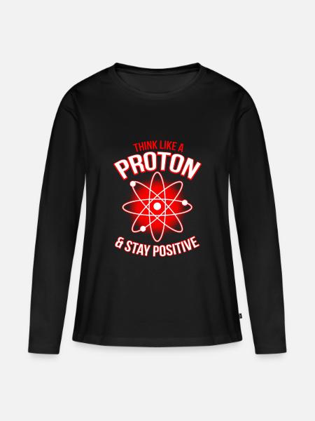 Proton Stay Positive - Frauen Premium Bio Langarmshirt - Schwarz