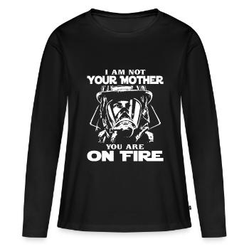 Cadeau de femme pompier incendie pompier - T-shirt manches longues Premium bio Femme - noir - Devant - Julia (174cm)