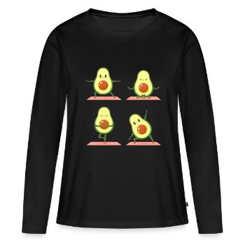 Avocado Yoga - Frauen Premium Bio Langarmshirt - Schwarz - Vorne - Julia (174cm)