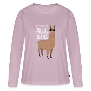 My Future Is So Bright - Cool Alpaca Design - Women's Premium Organic Long Sleeve Shirt - dusky pink - Front - Julia (174cm)