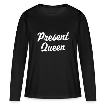 Reine actuelle - T-shirt manches longues Premium bio Femme - noir - Devant - Julia (174cm)
