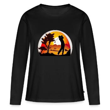 Un golfeur professionnel participe à des tournois - T-shirt manches longues Premium bio Femme - noir - Devant - Julia (174cm)