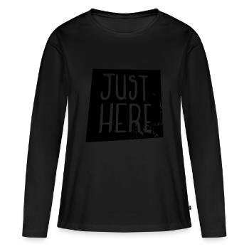 Juste ici - T-shirt manches longues Premium bio Femme - noir - Devant - Julia (174cm)