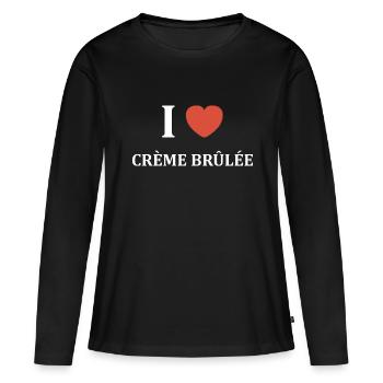 i love Crème brûlée - T-shirt manches longues Premium bio Femme - noir - Devant - Julia (174cm)