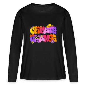 Changement climatique, Changement climatique - T-shirt manches longues Premium bio Femme - noir - Devant - Julia (174cm)