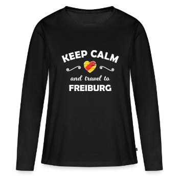 Le voyage à Fribourg - T-shirt manches longues Premium bio Femme - noir - Devant - Julia (174cm)