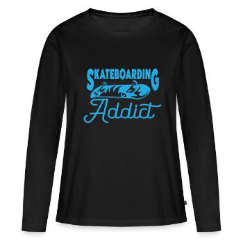 Skateboard Skateboard Skateboarder Patinage - T-shirt manches longues Premium bio Femme - noir - Devant - Julia (174cm)