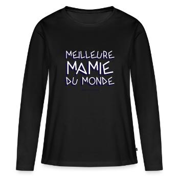 Meilleure mamie du monde. - T-shirt manches longues Premium bio Femme - noir - Devant - Julia (174cm)