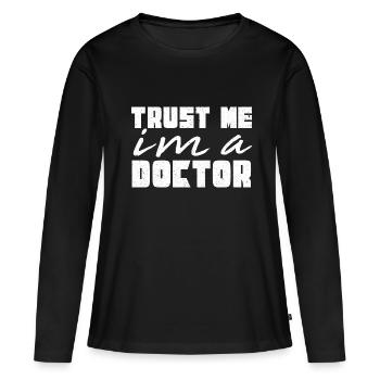 Médecin médecin spécialiste médecin - T-shirt manches longues Premium bio Femme - noir - Devant - Julia (174cm)