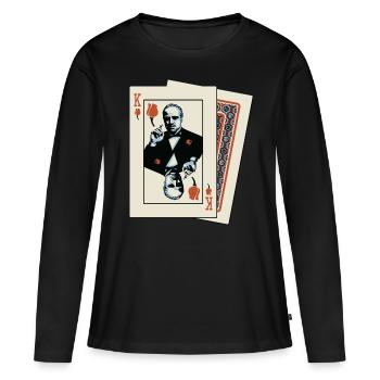 Le Parrain Film De Mafia Jouer Aux Cartes - T-shirt manches longues Premium bio Femme - noir - Devant - Julia (174cm)