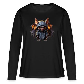 Mauvaise chauve-souris - T-shirt manches longues Premium bio Femme - noir - Devant - Julia (174cm)