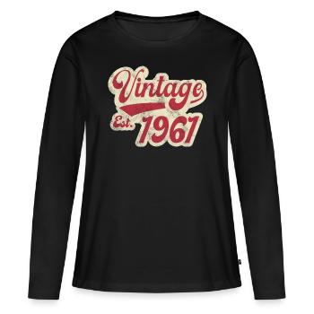 Jahrgang Est 1961 - Frauen Premium Bio Langarmshirt - Schwarz - Vorne - Julia (174cm)