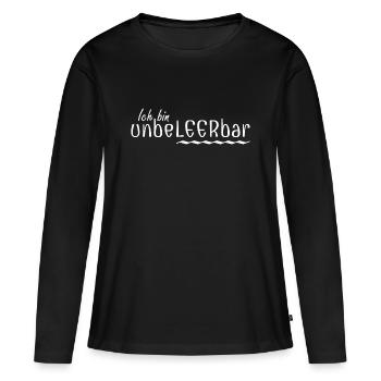 Wortklauberei - Ich bin unbeLEERbar 2 - Frauen Premium Bio Langarmshirt - Schwarz - Vorne - Julia (174cm)