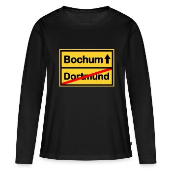 Les fans de Bochum - T-shirt manches longues Premium bio Femme - noir - Devant - Julia (174cm)