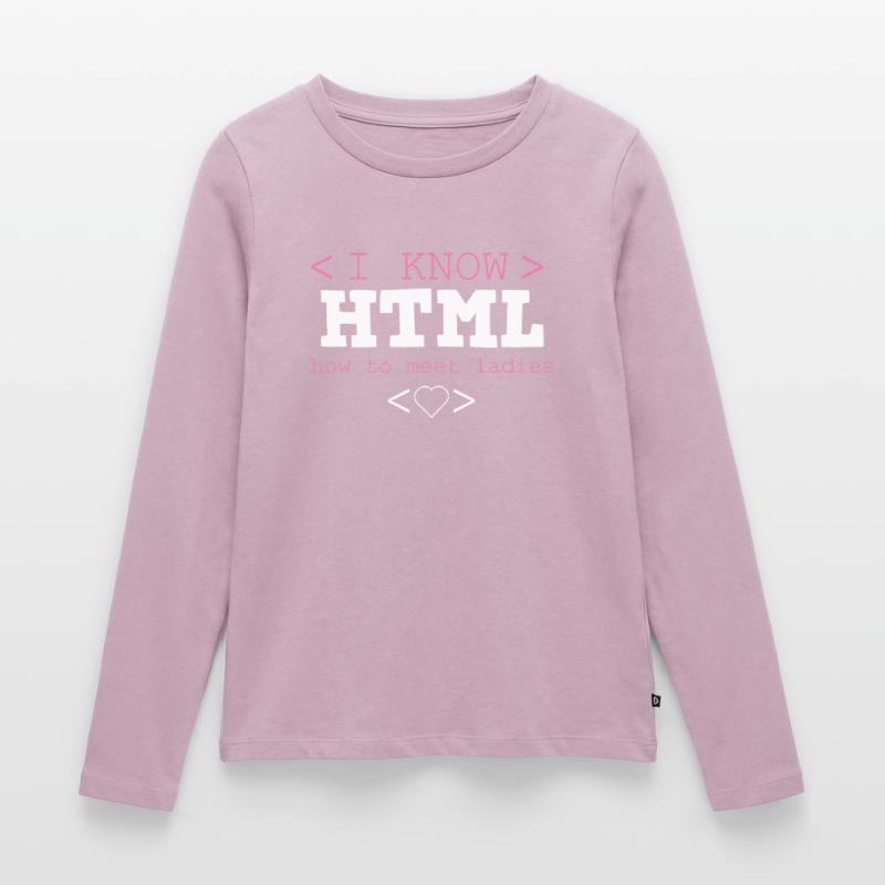 HTML Editor Hypertext Markup Language Webdokument Frauen Premium Bio Langarmshirt