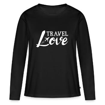 Travel Love - Travel Flying Love Airplane Vacation - Women's Premium Organic Long Sleeve Shirt - black - Front - Julia (174cm)