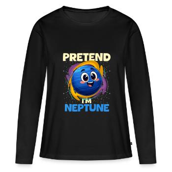 Neptune - T-shirt manches longues Premium bio Femme - noir - Devant - Julia (174cm)