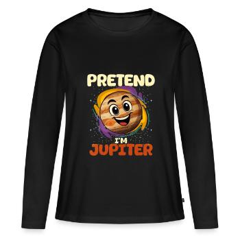 Jupiter - T-shirt manches longues Premium bio Femme - noir - Devant - Julia (174cm)