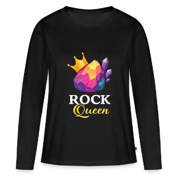 Géologie Roche - T-shirt manches longues Premium bio Femme - noir - Devant - Julia (174cm)