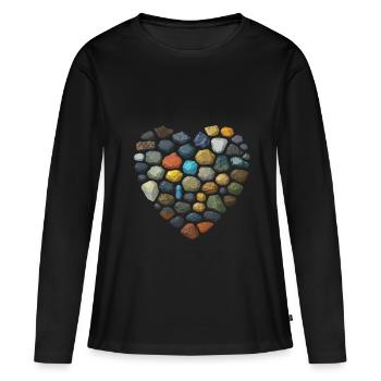 Géologie Roche - T-shirt manches longues Premium bio Femme - noir - Devant - Julia (174cm)