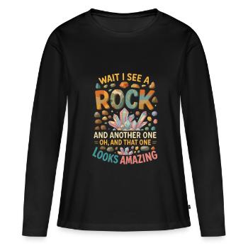 Géologie Roche - T-shirt manches longues Premium bio Femme - noir - Devant - Julia (174cm)