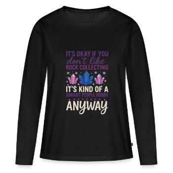 Géologie Roche - T-shirt manches longues Premium bio Femme - noir - Devant - Julia (174cm)
