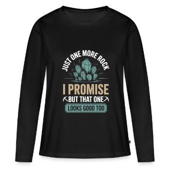 Géologie Roche - T-shirt manches longues Premium bio Femme - noir - Devant - Julia (174cm)