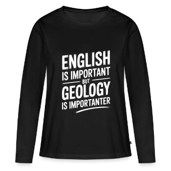 Géologie Roche - T-shirt manches longues Premium bio Femme - noir - Devant - Julia (174cm)