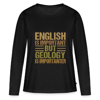 Géologie Roche - T-shirt manches longues Premium bio Femme - noir - Devant - Julia (174cm)