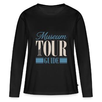 Musée - T-shirt manches longues Premium bio Femme - noir - Devant - Julia (174cm)
