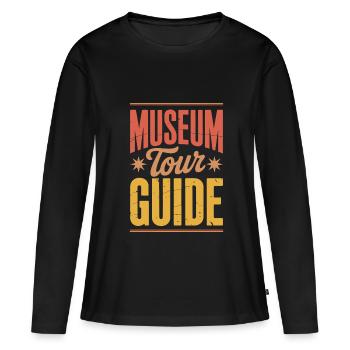 Musée - T-shirt manches longues Premium bio Femme - noir - Devant - Julia (174cm)