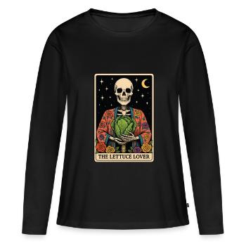 Salade Tarot - T-shirt manches longues Premium bio Femme - noir - Devant - Julia (174cm)